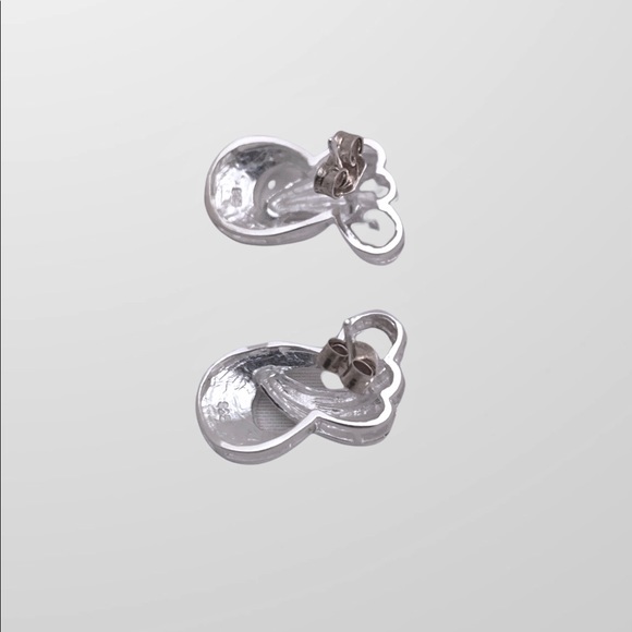 Sterling Silver Blue Lab Opal Doorknocker Earrings - Picture 4 of 5